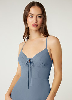 Azazie Minie Final Sale Twilight A-Line Bow Chiffon Dress image6