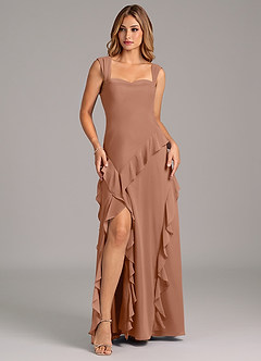 Azazie Sloane Brudepigekjoler En streg Kæresteudskæring Chiffon Gulv-længde Kjole image1