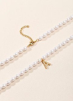front Collana di perle con lettere