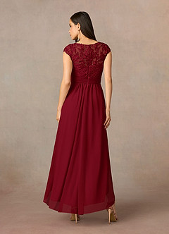 Azazie Amara Mother of the Bride Dresses Burgundy A-Line Lace Dress image4