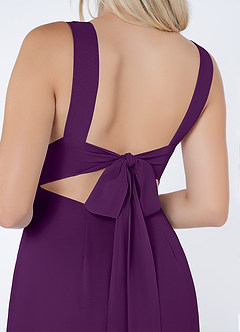 Azazie Christiana Bridesmaid Dresses Grape A-Line V-Neck Pleated Chiffon Dress image6