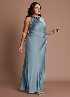 Abito Lungo Azzurro Polvere Evadne image9