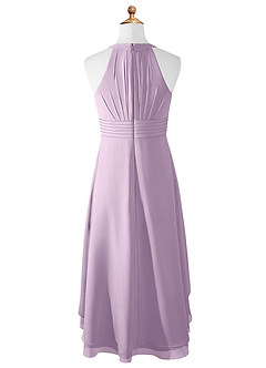 Azazie Linna Junior Frosted Lilac A-Line Pleated Chiffon Dress image6