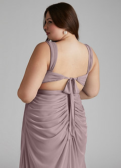 Azazie Jesaphine Bridesmaid Dresses Dusk Sheath Ruched Mesh Dress image7