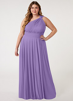 Azazie Charlize Bridesmaid Dresses Tahiti A-Line One Shoulder Mesh Dress image6