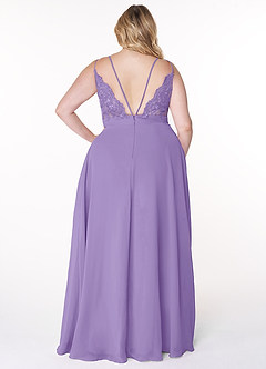 Azazie Lennon Brautjungfernkleider A-Linie Spitze Chiffon Kleid Tahiti image8