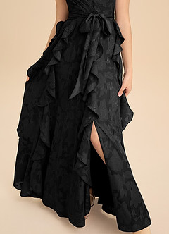 Azazie Peyton Junior Klä av A-Line i Blommig Utbrändhet Plisserad image8