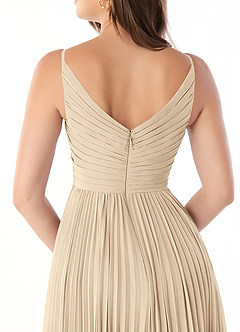 Azazie Raychelle Brautjungfernkleider A-Linie V-Hals Chiffon Kleid Champagner image6