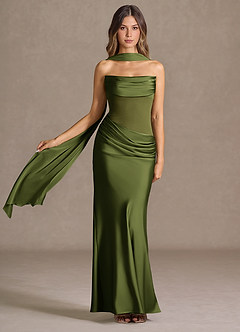 Maxi jurk Leonore Olijf image3