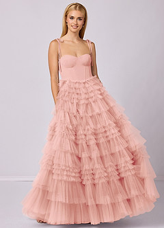 Barbie ♥ Azazie Bridesmaid Dresses Rosette A-Line Sweetheart Neckline Tulle Dress image4