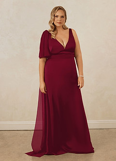 Christian Siriano Bridal for Azazie 1011 Bridesmaid Dresses Burgundy Mermaid Bow Stretch Satin Dress image11