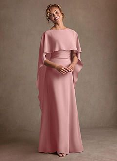 Azazie Marilla Mère de la mariée Robes Robe Trapèze en Mousseline de soie Plissé Rose Poussiéreuse image6