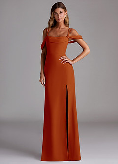 Azazie Callan Bridesmaid Dresses Paprika Mermaid Pleated Chiffon Convertible Dress image1