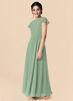 Azazie Payton Robe Trapèze en Mousseline de soie Arc Matcha image4