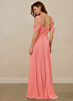 Christian Siriano Bridal for Azazie 1013 Bridesmaid Dresses Coral A-Line Off the Shoulder Chiffon Dress image4