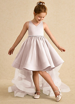 Azazie Julietta Flower Girl Dresses Rose Petal Ball-Gown Convertible Tulle Dress image5