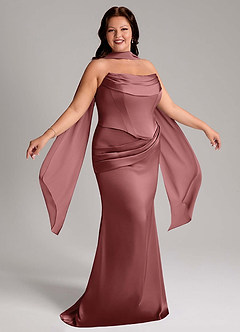 Azazie Sorrel Bridesmaid Dresses Amethyst Mermaid Strapless Stretch Satin Convertible Dress image12
