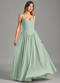 Azazie Evadina Suknie dla druhen Linia A Gorset Szyfon Do ziemi Sukienka image3