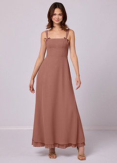 Barbie ♥ Azazie Bridesmaid Dresses Cedar Rose A-Line Pleated Chiffon Dress image3
