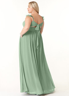 Azazie Metz Bridesmaid Dresses Matcha A-Line Sweetheart Ruched Chiffon Dress image10
