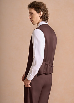 front James Espresso Structured Stretch Suit Vest