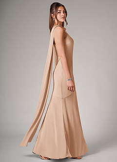 Azazie Kinsley Bridesmaid Dresses English Rose Mermaid Side Slit Stretch Satin Dress image6