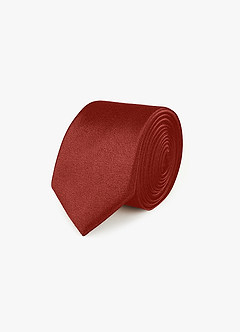 front Metallic Satin Skinny Tie