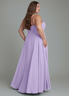 Azazie Amani Vestidos de damas de honor Vestido Lila de Gasa de Línea A con Plisado image8