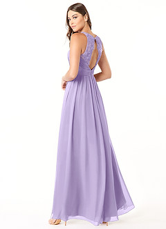 Azazie Luz Bridesmaid Dresses Lilac A-Line Lace Chiffon Dress image4