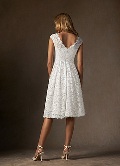 Azazie Ginnie Abiti da Sposa Abito A-Line in Pizzo Bianco Diamante image2