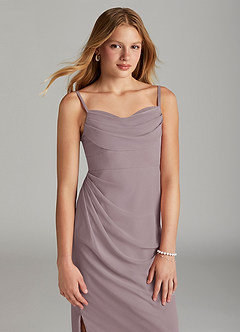 Azazie Mai Junior Dusk Sheath Pleated Chiffon Dress image5