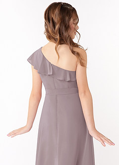 Azazie Eletta Junior Dusk A-Line Ruched Chiffon Dress image4