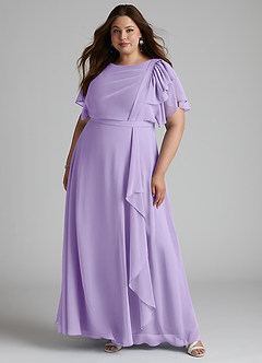 Azazie Aaliyah Modest brudtärna klänningar Klänning A-Line Utsvängd Golvlängd Chiffong image6