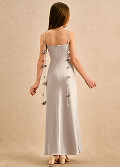 Azazie Kandi Girls Formal Final Sale White Alabaster A-Line Sweetheart Neckline Stretch Satin Dress image1