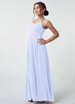 Azazie Avelina Junior Lavender A-Line Pleated Chiffon Dress image4