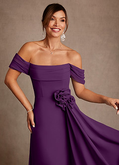Azazie Amherst Abiti per la Madre della Sposa Abito A-Line in Chiffon a Spalla Scoperta Uva image6