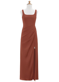 Azazie Mero Junior Auburn Mermaid Pleated Stretch Satin Dress image6