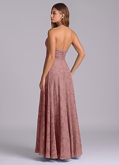 Azazie Tessie Robes de demoiselle d'honneur Robe Trapèze en Blumen-Burnout Plissée Rose Poussiéreuse image6