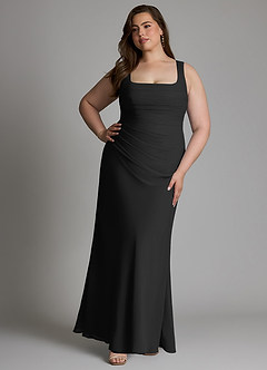 Azazie Agustina Bridesmaid Dresses Black Mermaid Corset Chiffon Dress image10