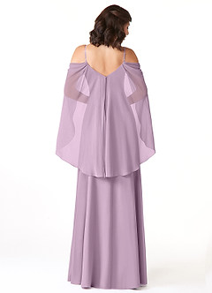 Azazie Cienna Bridesmaid Dresses Wisteria A-Line Off the Shoulder Chiffon Dress image2