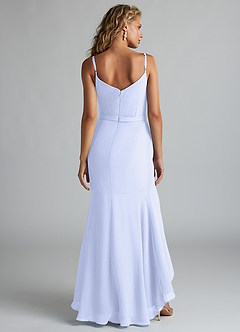 Azazie Summer Bridesmaid Dresses Lavender Mermaid Scoop Cowl Chiffon Dress image2