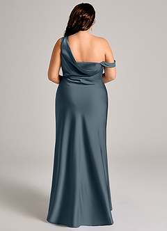 Azazie Madelyn Bridesmaid Dresses Twilight Mermaid One Shoulder Stretch Satin Convertible Dress image16