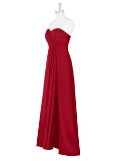 Azazie Arabella Allure Vestidos de damas de honor Vestido de Borgoña de Gasa de Corte en A Convertible con Escote de Corazón image19