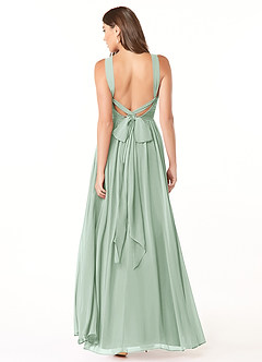 Azazie Dionne Brautjungfernkleider A-Linie Korsett Chiffon Kleid Agave image2