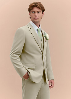 front James Tan Structured Stretch 3-piece suit
