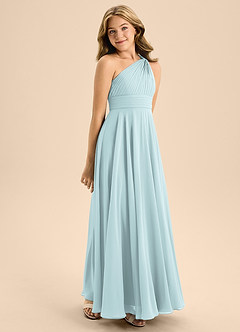 Azazie Charlize Junior Mist A-Line Pleated Chiffon Dress image5
