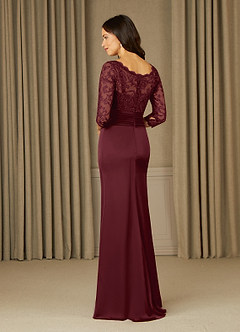 Azazie Stefani Mother of the Bride Dresses Cabernet Mermaid Lace Dress image4