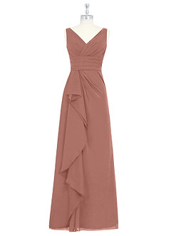 Azazie Julianna Robes de demoiselle d'honneur Robe Trapèze en Mousseline de soie Rose De Cèdre image6