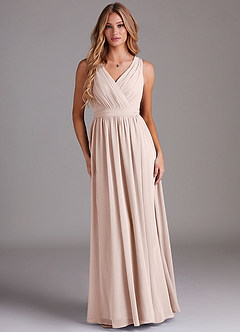 Azazie Kingsley Bridesmaid Dresses Rose Petal A-Line Lace Chiffon Dress image1