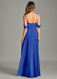Azazie Chelsey Brautjungfernkleider Wandelbar A-Linie Schulterfrei Chiffon Kleid Königsblau image7